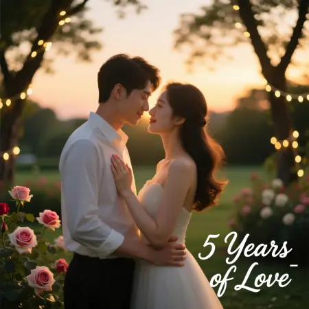 Romantic heart touching anniversary