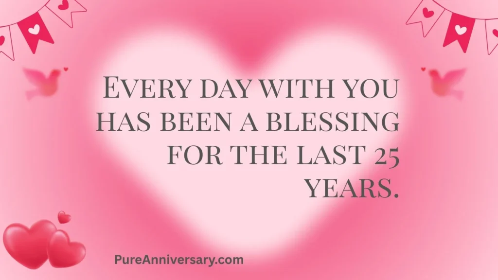 25th Wedding Anniversary Wishes for Wife