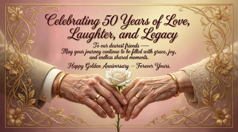 50th Wedding Anniversary Wishes for Friends