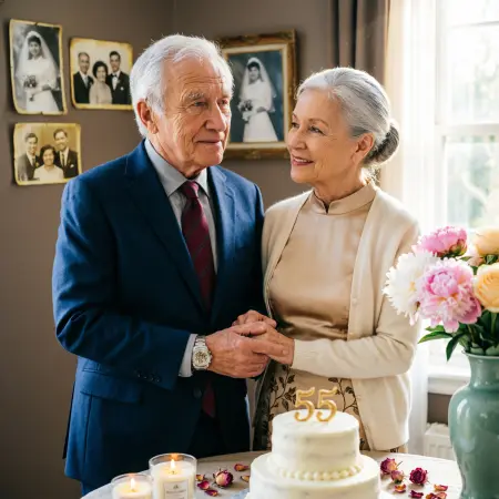 Romantic 55th wedding anniversary