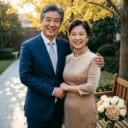 Romantic happy 25th wedding