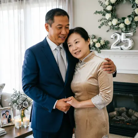 Romantic silver anniversary wishes