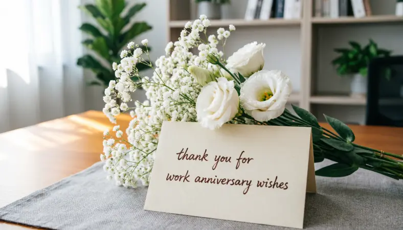 thank you for work anniversary wishes