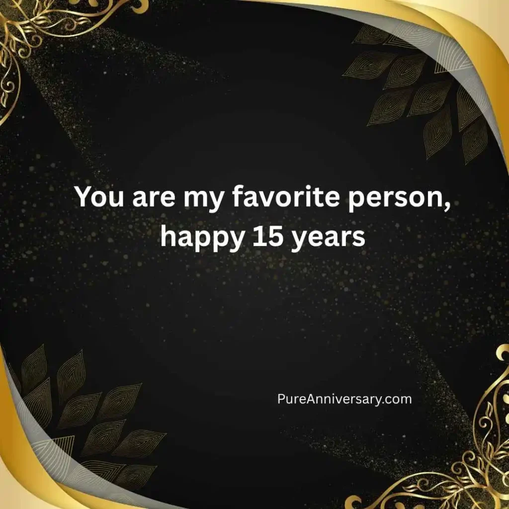 Cute Happy 15th Anniversary Wishes