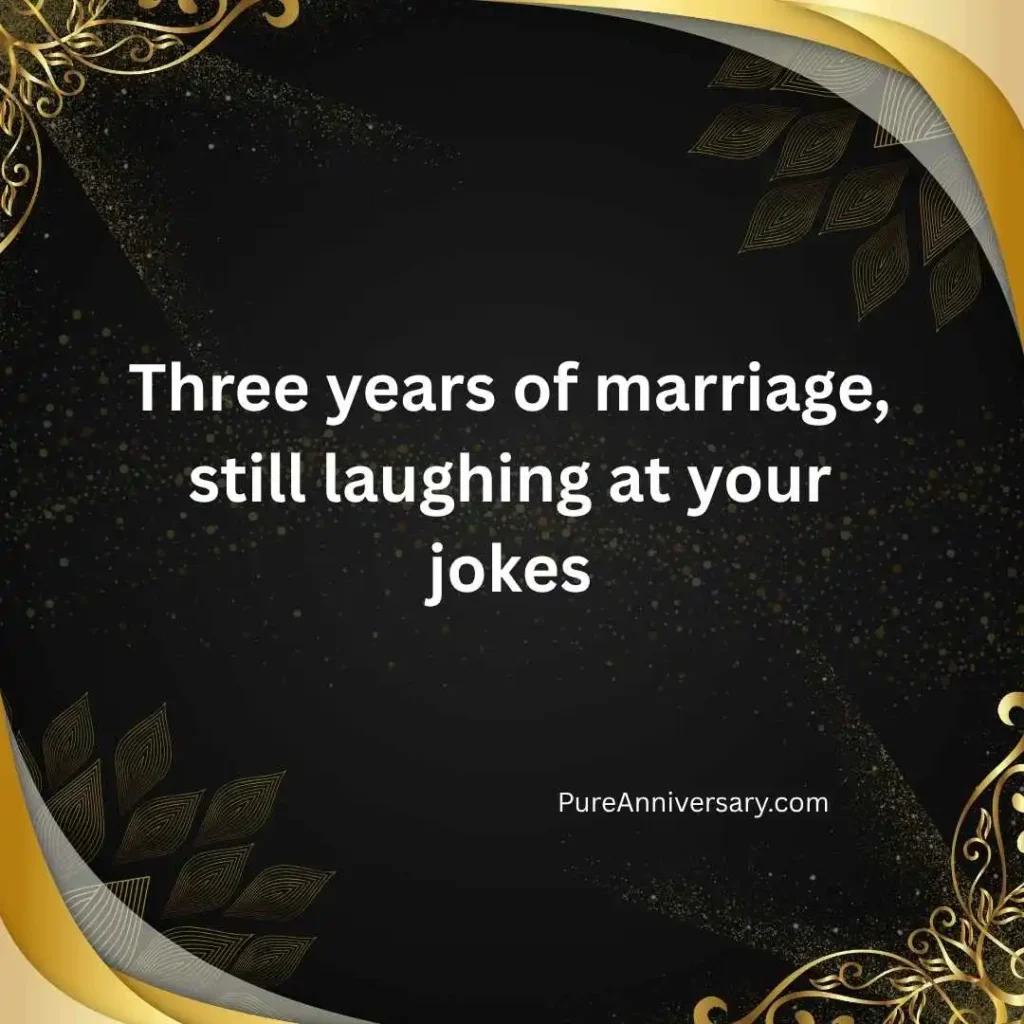 Funny 3rd anniversary wishes for husband