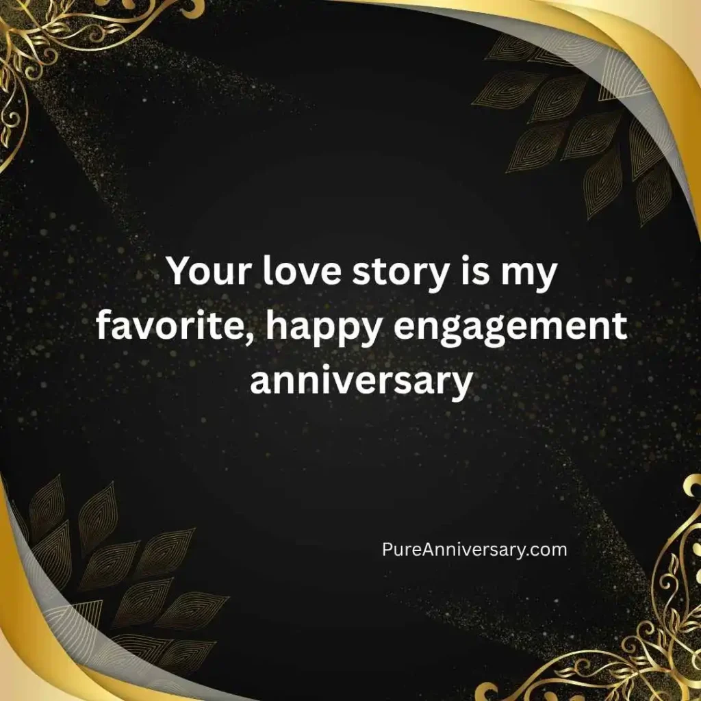 Romantic happy engagement anniversary